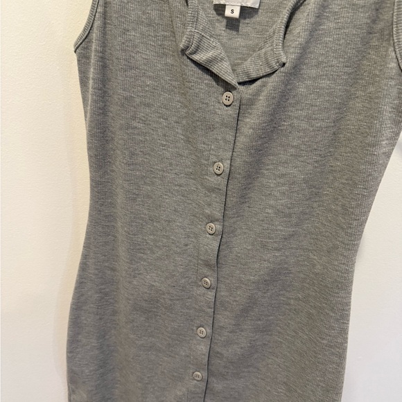 Superdown Kimmie Tank Mini Dress Gray Button-Down - Picture 4 of 4